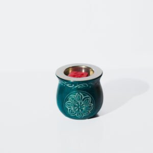 Small soap stone steel plate burners